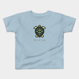 Fun Turtle | SLOW AND STEADY | Growth Mindset Gift Kids T-Shirt